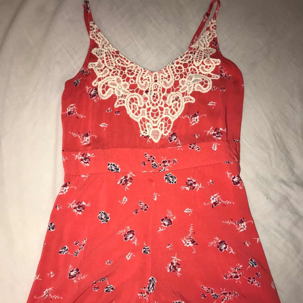 Coral flower romper